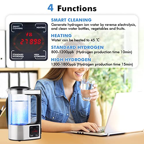 Upgraded Hydrogen Water Generator 110V with SPE and PEM Technology up to 1800 PPB