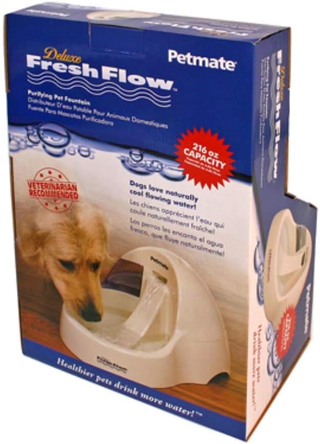 Petmate Deluxe Fresh Flow Dog, Bleached Linen, 216 Oz,White