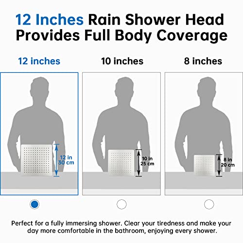 All Metal 12 Inches Rainfall Shower Head with Handheld Combo
