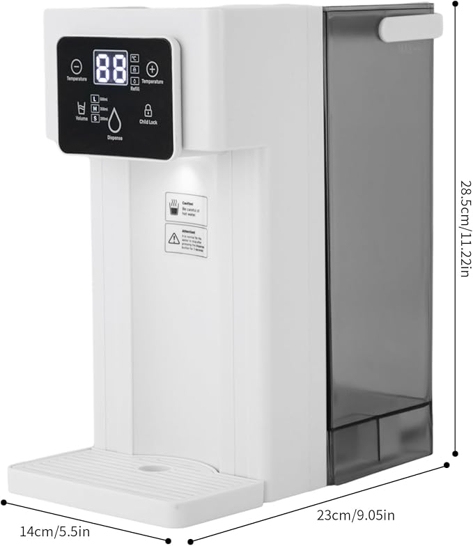 Instant Hot Water Filter Dispenser, 3L Electric Kettles Hot Water Dispenser, Instant Heating in 3 Seconds, Adjustable Temp & Water Volume, Smart Touch Screen
