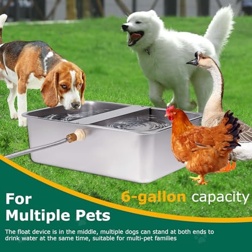6 Gallon Automatic Dog Water Bowl Dispenser Outdoor Dog Waterer