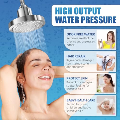 Filtered Shower Head High Pressure Output with for Hard Water