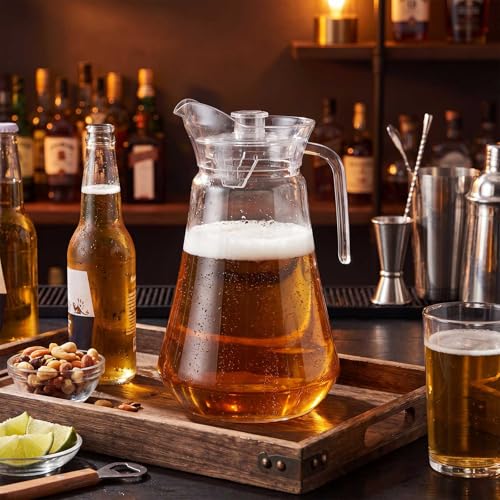 Tessco 6 Pcs Plastic Pitchers 60 Oz Clear Water Beer Jug Large (6 Count)