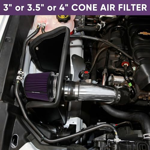3 3.5 4 Inches Cold Air Intake Filter 76mm 89mm 101mm High Performance Washable Clamp