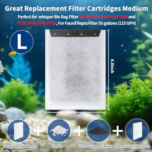 10Pack Large Aquarium Filter Cartridge for Whisper Bio