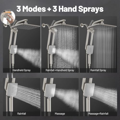 Dual Filtered Rainfall Handheld Showerhead Spray Combo with 7 Modes