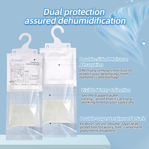 Moisture Absorber Hanging Bags 12 Pack (7.0548 Ounce)