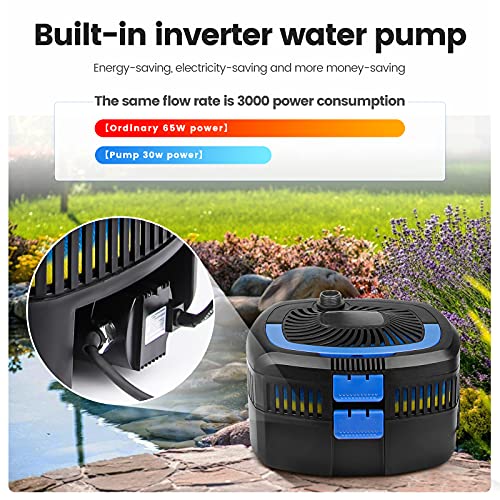 All-in-One Pond Filter Fountain Kits,950 GPH Pond Water Pump