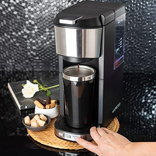 Coffee Maker Single Serve For Ground Coffee & Compatible With K Cup Pods (30 Ounce)