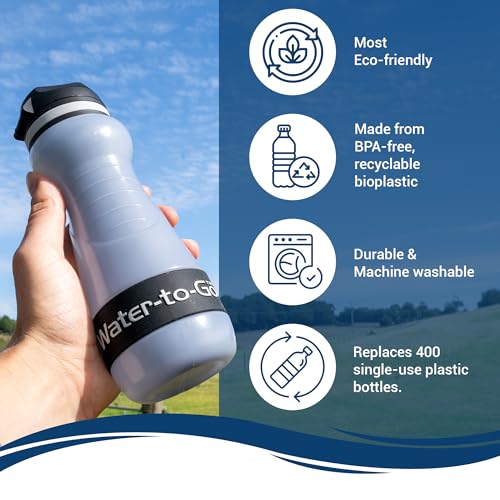 Water-to-Go Water Filter Bottle for Hiking, 18.5oz/55cl, Value Bundle