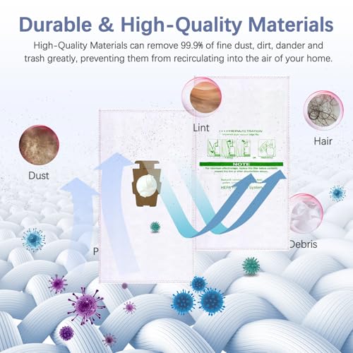 16 +2 Pack 204814 Micron Magic HEPA Filter Bags plus Belts Compatible with Kirby Part 205811 204814 204811 Universal Cloth Bags and All Kirby Sentria Vacuum G Series (18 Count)