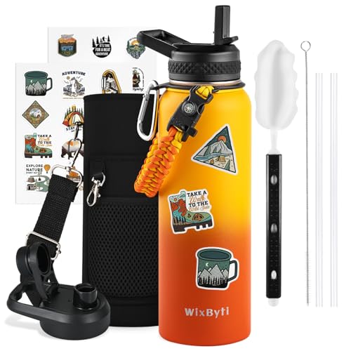 40 oz Insulated Water Bottle with Straw