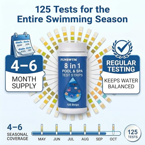 8 in 1 Salt Water Pool Testing Kit (125 Count)