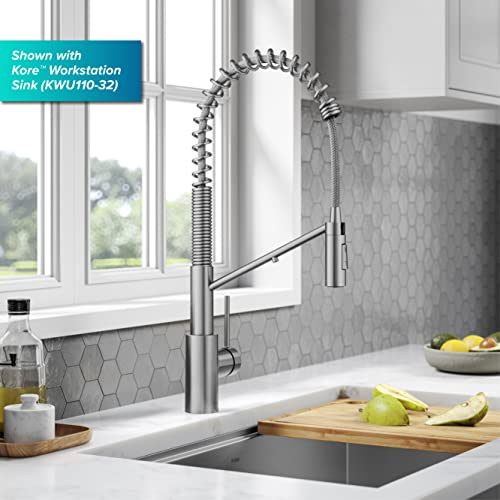 Oletto 2-in-1 Commercial Style Pull-Down Single Handle Water Filter Kitchen Faucet for Reverse Osmosis or Water Filtration System in Spot-Free Stainless Steel, KFF-2631SFS