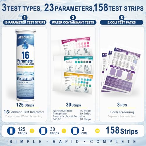 23 in 1 Water Test Kit for Drinking Water 158 Strips (158 Count)