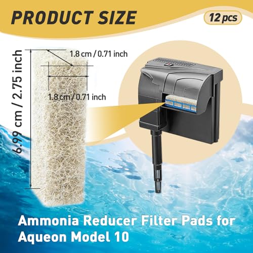 12 Count Ammonia Reducer Filter Pads for Aqueon
