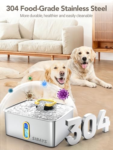 4Gal 15L Stainless Steel Large Dog Water Fountain