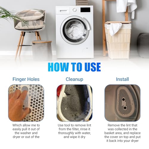 W10828351 Dryer Lint Filter & Cover Fit for Whirlpool Kenmore Washer