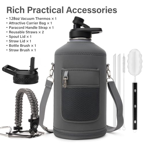 Gallon Insulated Water Bottle with Portable Carrier Bag for Outdoor
