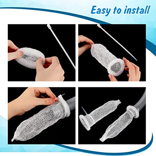40 Pcs Nylon Washer Hose Lint Traps Washing Machine Mesh Filters (80 Count)