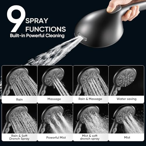 9 Spray Modes Handheld Shower Head