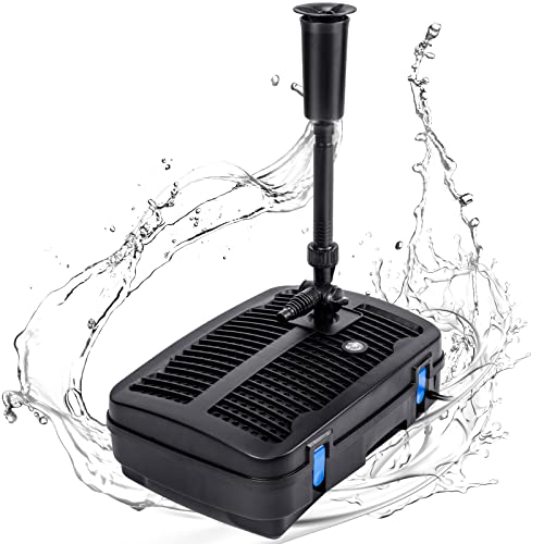 All-in-One Pond Filter Fountain Kits,790 GPH Pond Water Pump