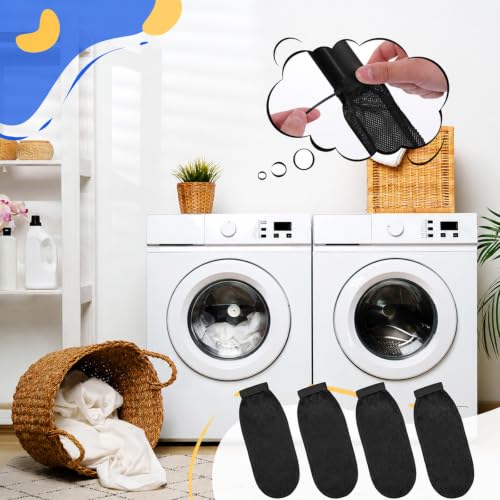 8 Pcs Lint Traps for Washing Machine Hose with 8 Pcs Tie Strap Nylon Mesh (8 Count)