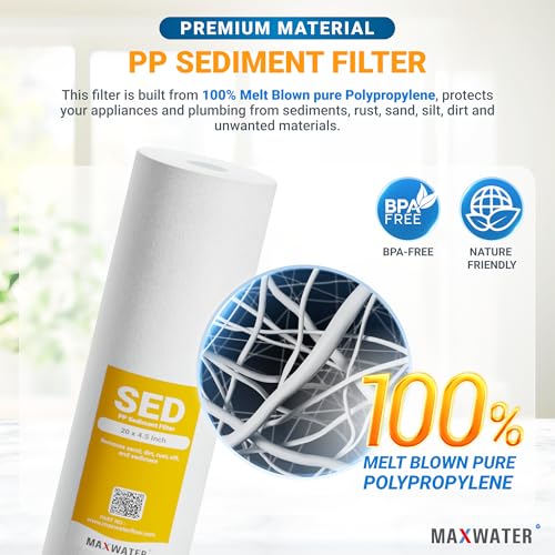 1 Micron 20 x 4.5 Sediment Filter 20 inch Whole House BB Water Filteration System Replacement Compatible Cartridge DGD