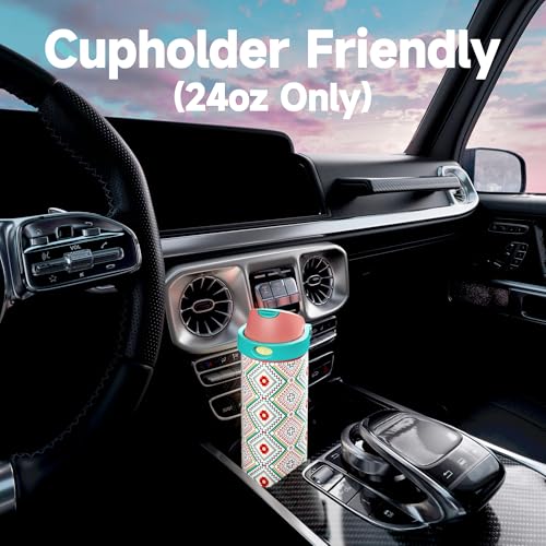 24 oz Insulated Water Bottle with Straw