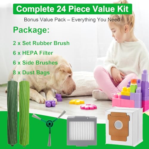 24 Pcs Replacement Parts for iRobot Plus 504 Vac (24 Count)