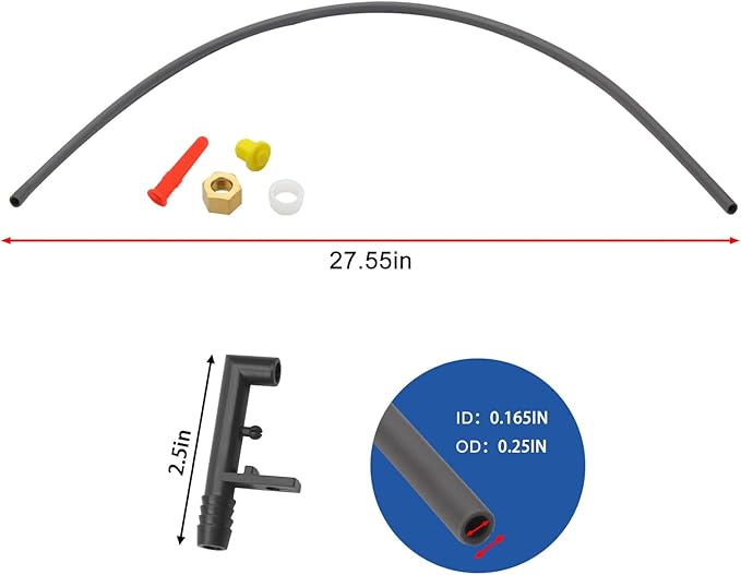 4079 Humidifier Feed Tube Assembly Kit with Nozzle, Sleeve Nut, Orifice, Strainer for 500 Series Compatible with Humidifier 110, 220, 500, 500A, 500M, 550, 550A, 558 - AquaVibe