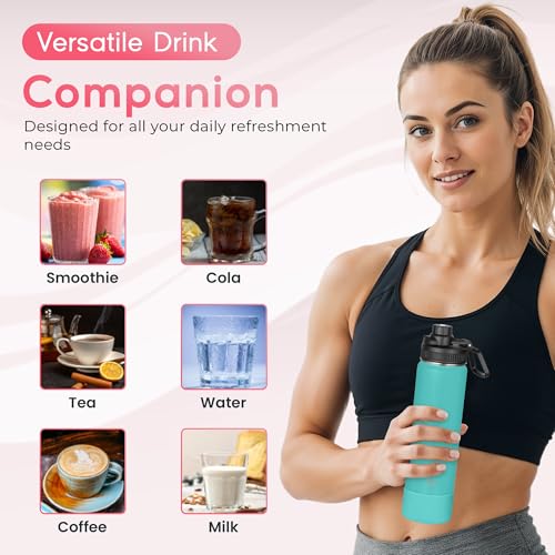Y TOP 18 oz Insulated Water Bottle Leak Proof Spout Lid Fits in Car Cup Holder
