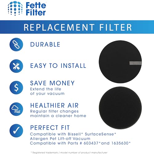 4 Pack Replacement Filters for Bissell Vacuums Compatible with SurfaceSense MultiClean 3418
