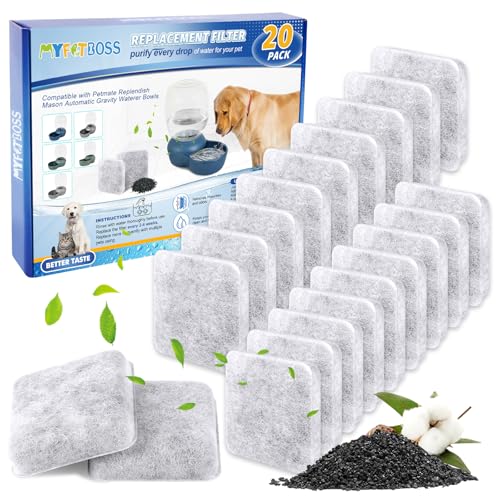 Dog Water Filter Replacement Compatible With Petmate Pet Bowl (20 Count)