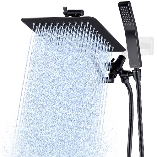 All Metal 10" Rain Shower Head with Handheld for Bathroom Upgrade