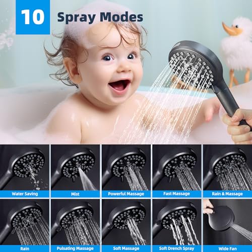 All Metal Dual Filtered Rainfall High Pressure 10'' Shower Head
