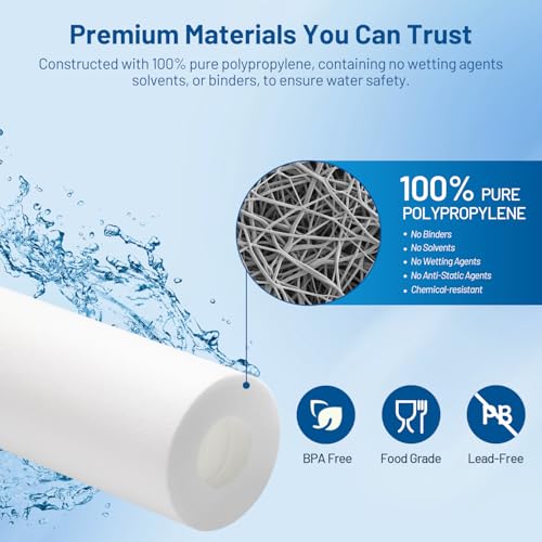 20 Micron 10" x 2.5" Whole House Sediment Water Filter Cartridge (6 Count)