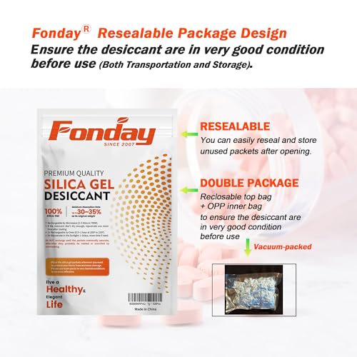 2 Gram 1000 Packets Fonday Food Grade Silica Gel Desiccant Packs (1000 Count)