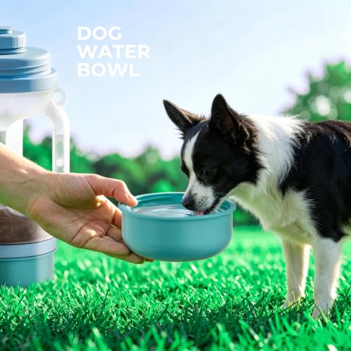 Dog Water Bottle Portable 33.5oz with Food Container & 2 Bowls