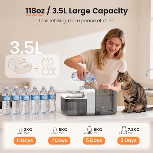 Filterless Cat Water Fountain with Wastewater Separation