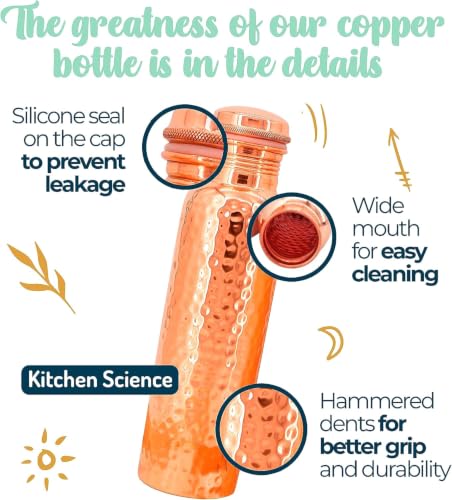Hammered Copper Water Bottle 34oz