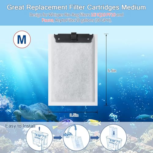 6 Pack Medium Aquarium Filter Cartridge for Whisper Bio (30 Gram)