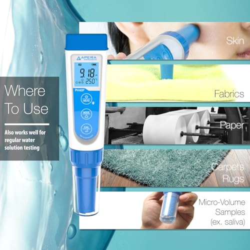 LLC AI312 Apera Instruments Premium Series PH60F Flat pH Pocket Tester Kit for Surface pH Test e.g. Skin