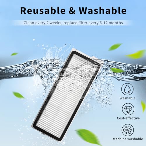 4Sets）Replacement Washable HEPA Filter Compatible With Roborock QRevo S