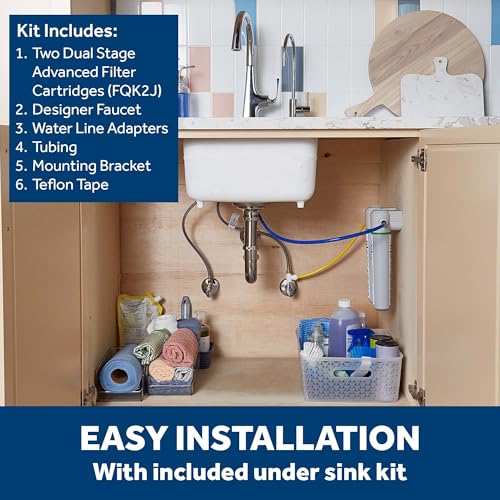 Dual Stage Under Sink Water Filtration System with Faucet