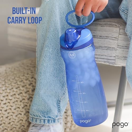 64oz Plastic Water Bottle with Chug Lid and Carry Loop