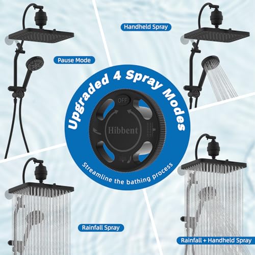 5 spray Dual Filtered Rainfall Shower Head with 10 Spray Handheld