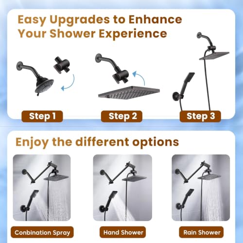 Rain Shower Head with Handheld Spray