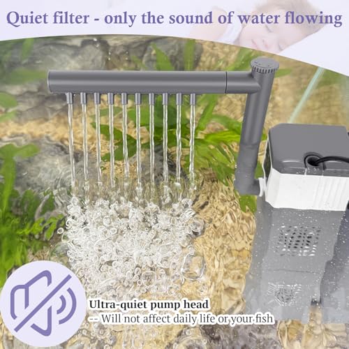 15W 210GPH Ultra Powerful Aquarium Filter for 25