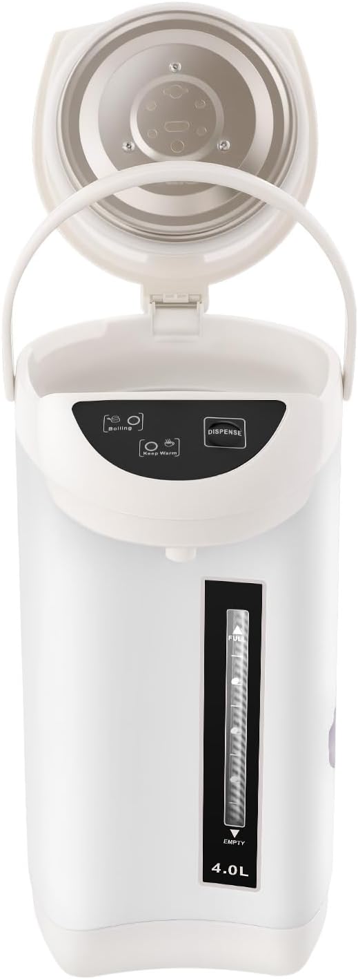 Combination Water Boilers & Warmers, 4L/135oz Electric Water Boiler with Portable Handle and Filter Mesh, 750W Electric Kettle for Dining Rooms, Living Rooms, Kitchens (White)